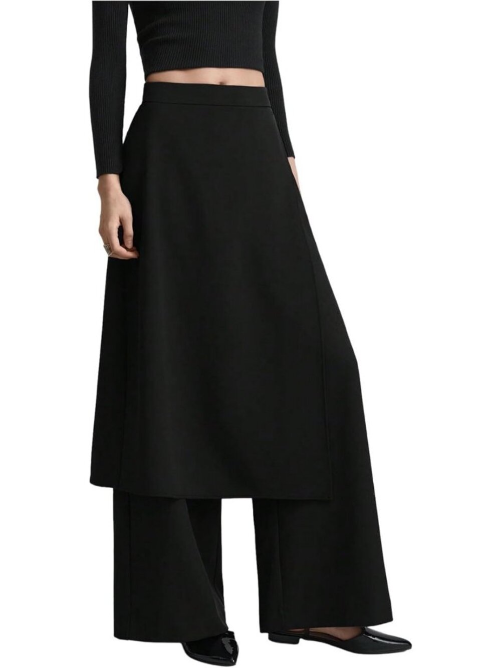 Chic High-Waisted Wide Leg Trousers | Dressy Split Pants for Work & Casual Wear